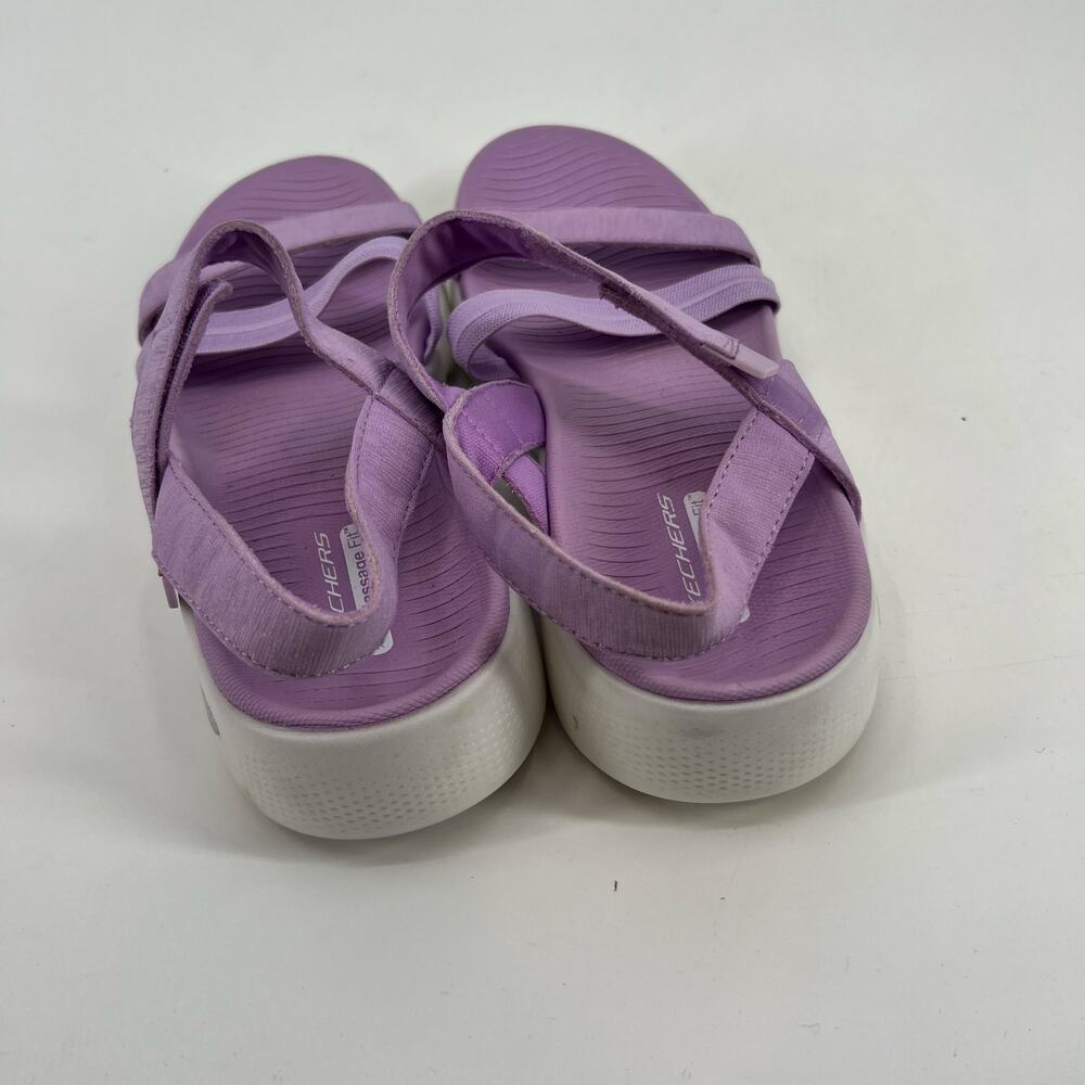 Skechers GOwalk Massage Fit Sandal Transcend purple cushion sole walking size 8 - Picture 3 of 9